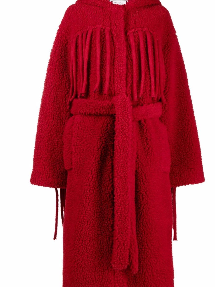 Affordable coat McCartney fringed Stella belted Women 0822